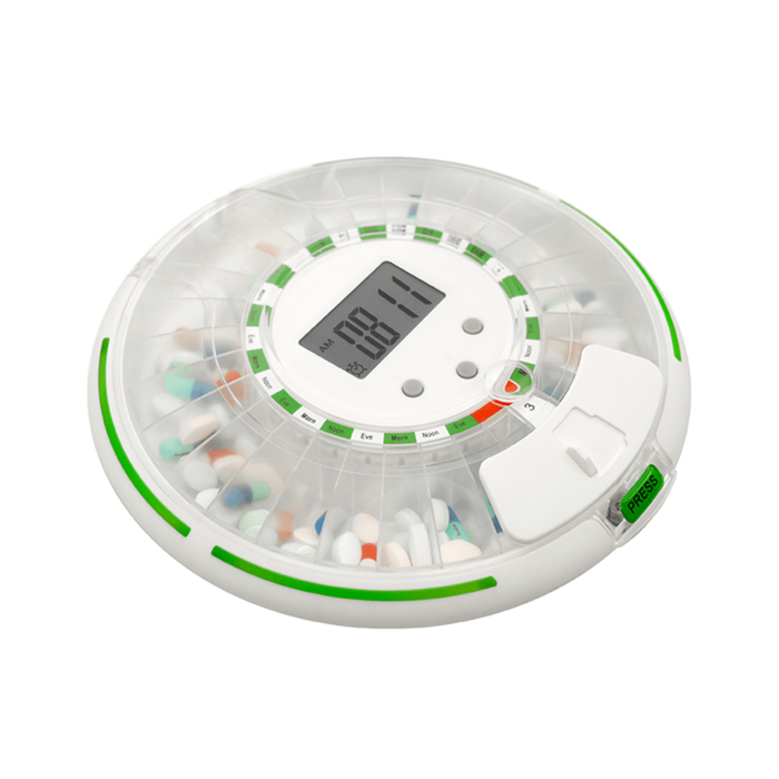 Secured Automatic medicine carousel with 6x alarm.
