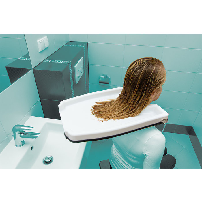 Lavabo à cheveux avec bord en caoutchouc souple avec sangles