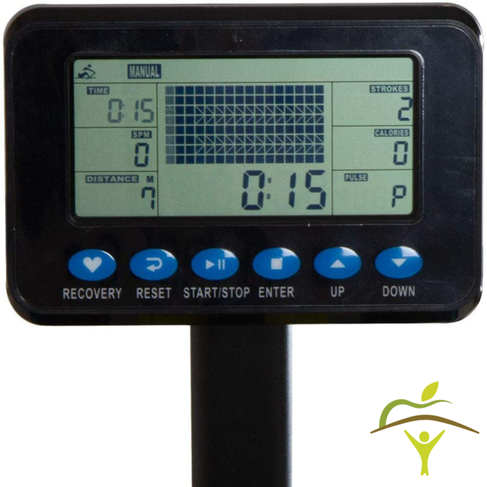 Comfortable water rower with different programs