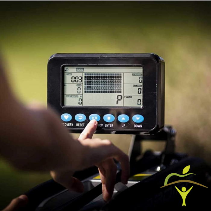 Comfortable water rower with different programs