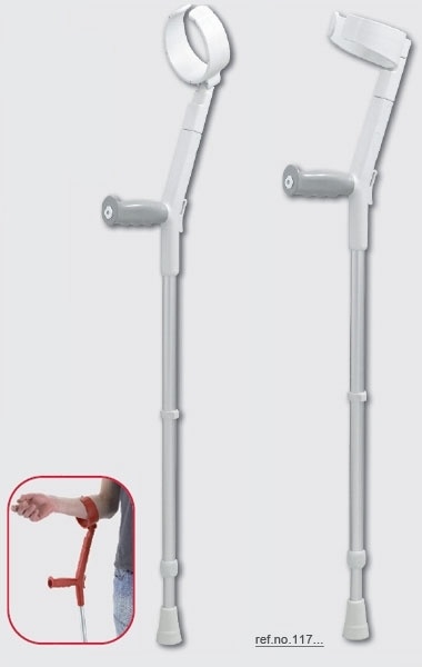 Safe-In-Soft krukken met "gesloten" armsteun en ergonomische zachte handgreep