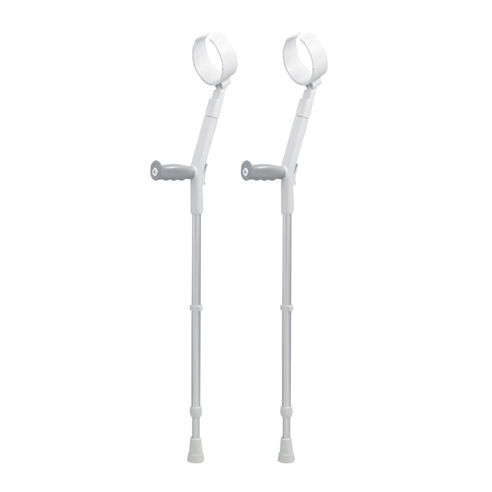 Safe-In-Soft crutches with "closed" armrest and ergonomic soft handle