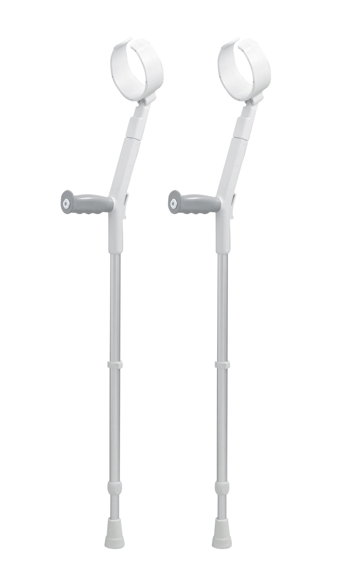 Safe-In-Soft crutches with "closed" armrest and ergonomic soft handle
