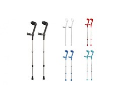 Crutches with "closed" armrest and ergonomic soft handle