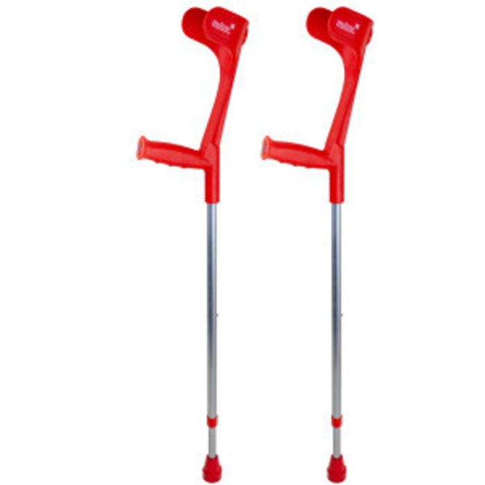 Safe-In-Soft crutches with "closed" armrest and ergonomic soft handle