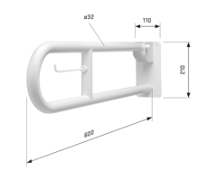Folding toilet bracket - 3 variants available