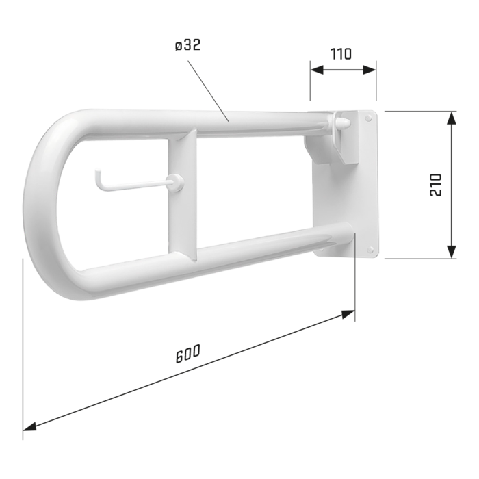 Folding toilet bracket