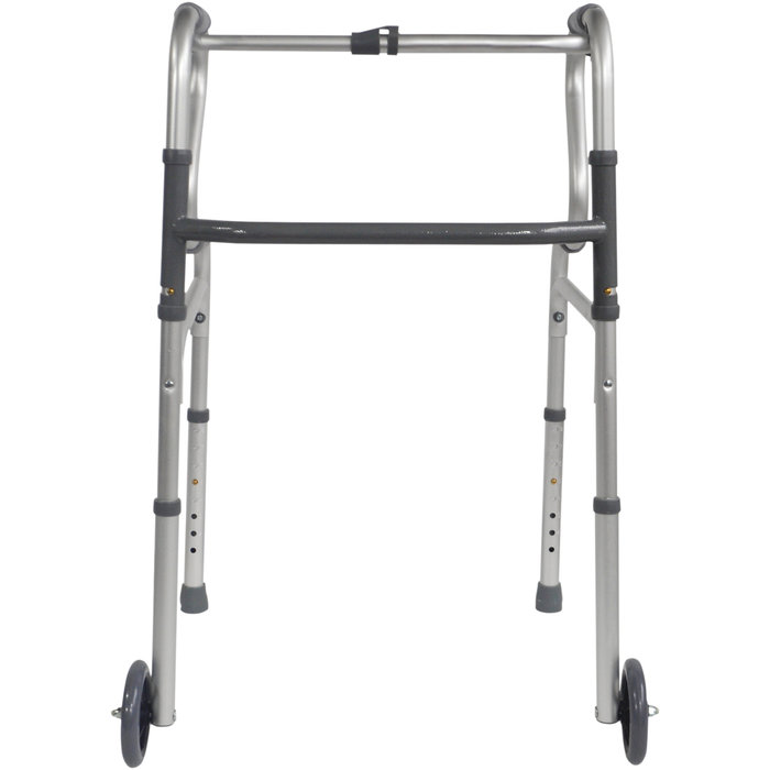 Foldable walker with 2 wheels