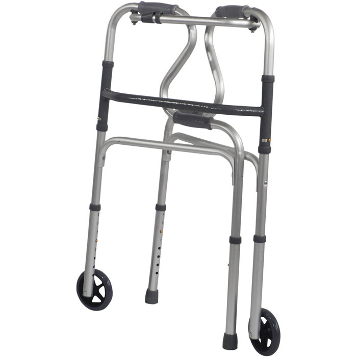 Foldable walker with 2 wheels