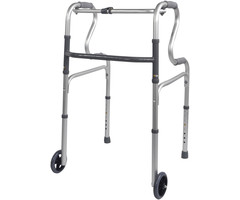 Foldable walker with 2 wheels