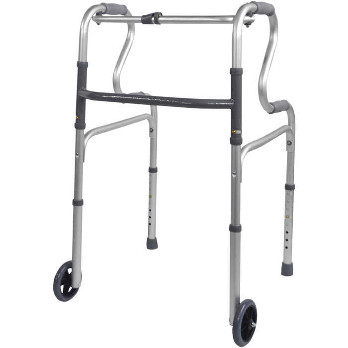 Foldable walker with 2 wheels