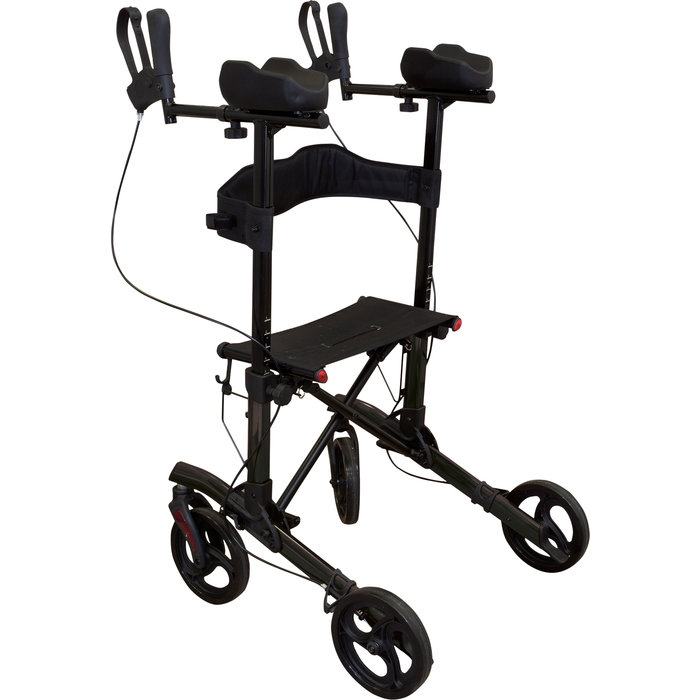 Four-wheel walker with forearm shell