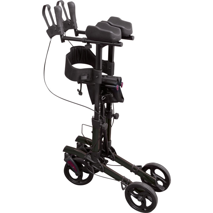 Four-wheel walker with forearm shell