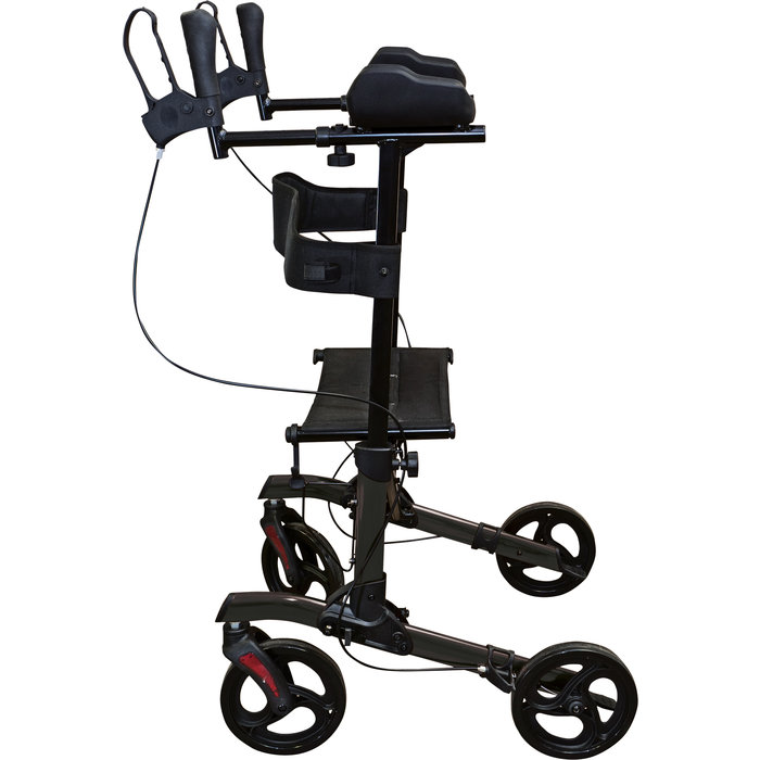 Four-wheel walker with forearm shell