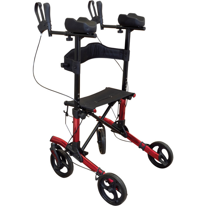 Four-wheel walker with forearm shell