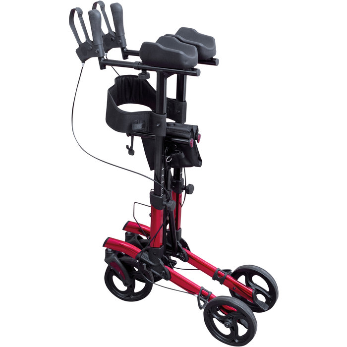 Four-wheel walker with forearm shell