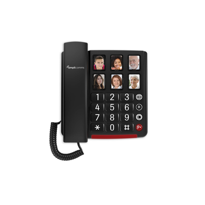 hoorntelefoon met 6 fototoetsen zwart/zilver