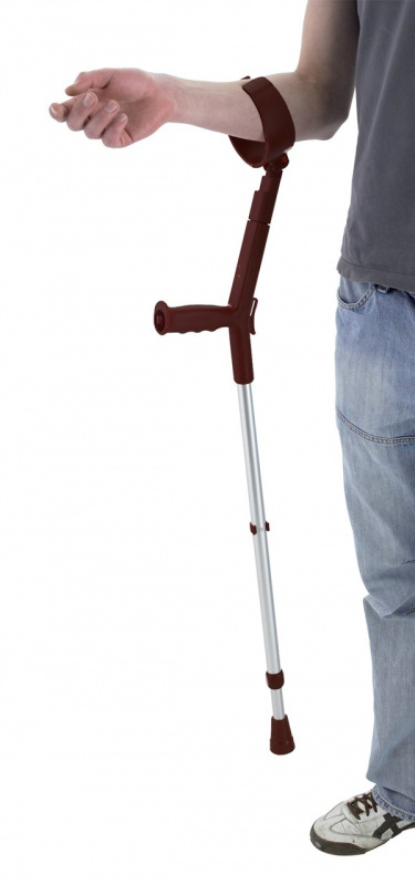 Safe-In-Soft crutches with "closed" armrest and ergonomic soft handle