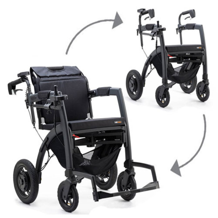 Rollz Motion Electric - Combo déambulateur et fauteuil roulant électrique