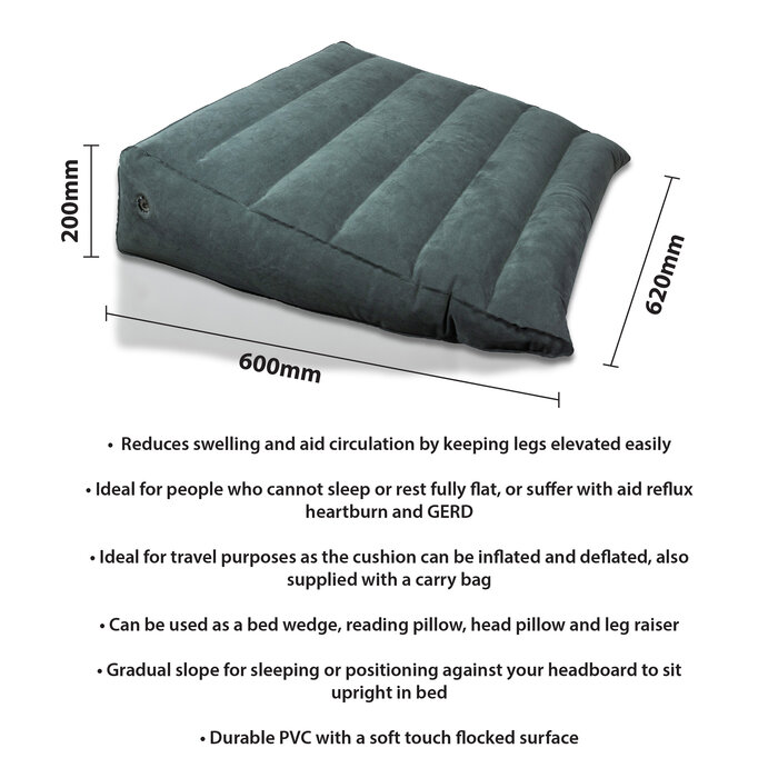 Inflatable orthopedic wedge pillow