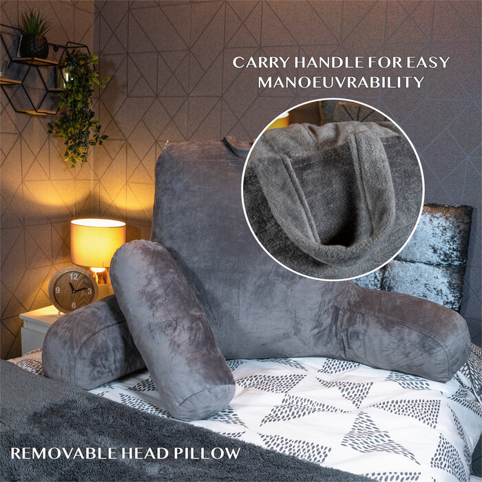 Reading pillow with removable headrest and backrest 21"