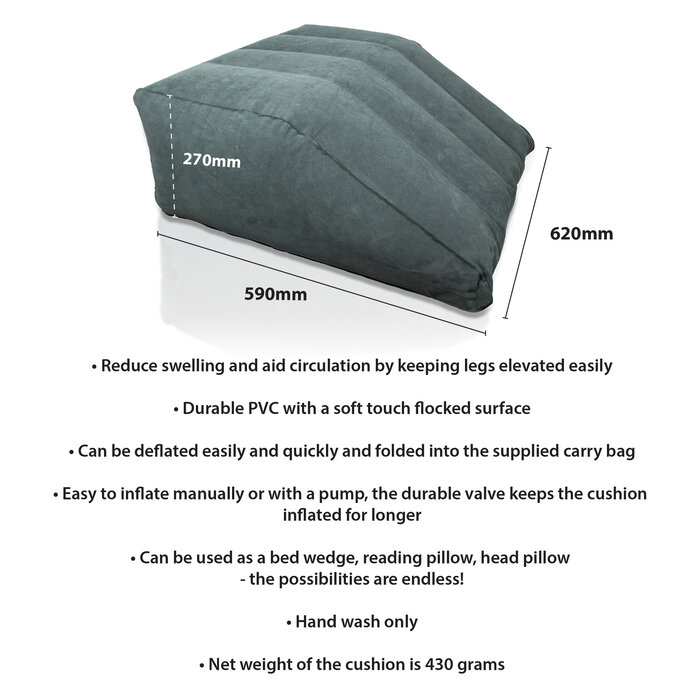 Inflatable leg wedge pillow
