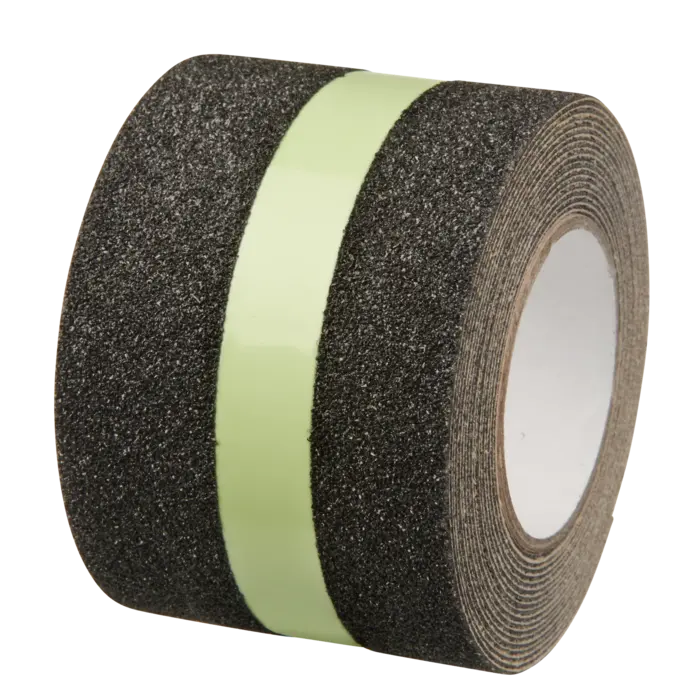 Safety stickers Glow in the Dark - heavy duty - roll 5 x 300 cm - black