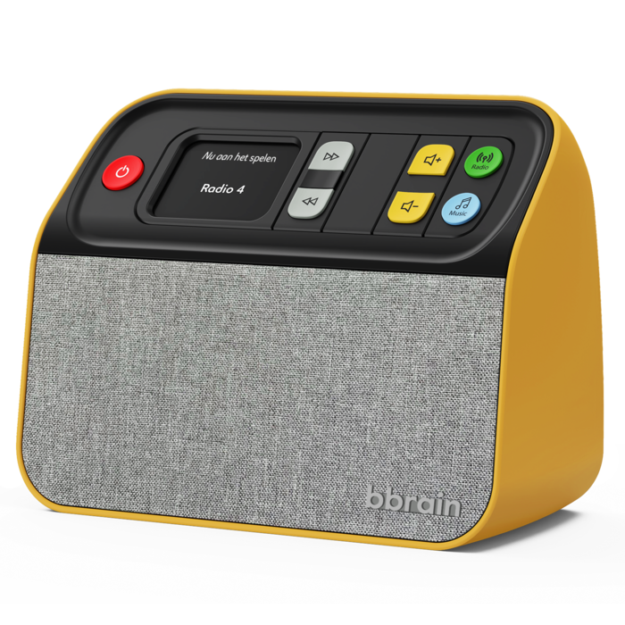 Music player/digital radio with concealable buttons