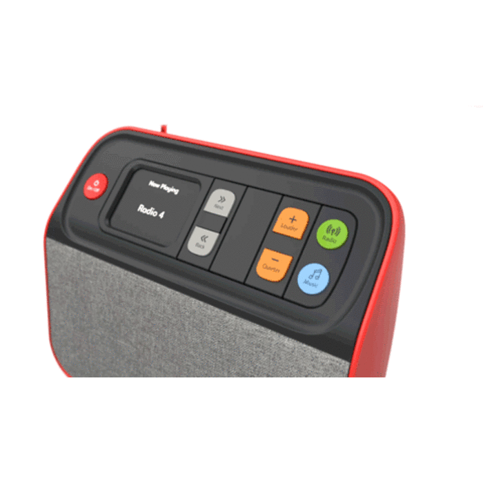 Music player/digital radio with concealable buttons