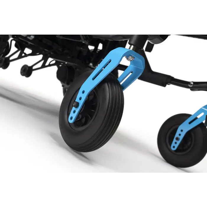 Lightweight, adjustable electric wheelchair with removable lithium battery - verso