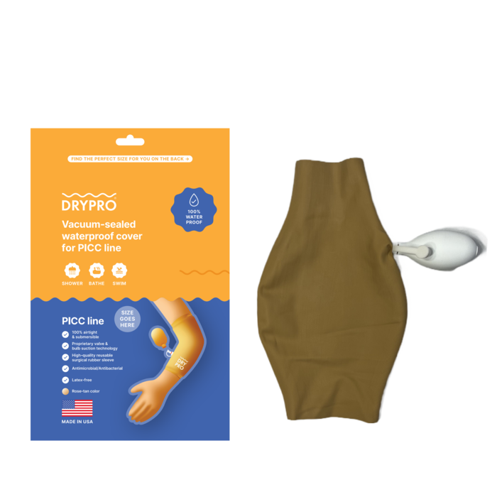DRYPRO shower cover for a PICC line