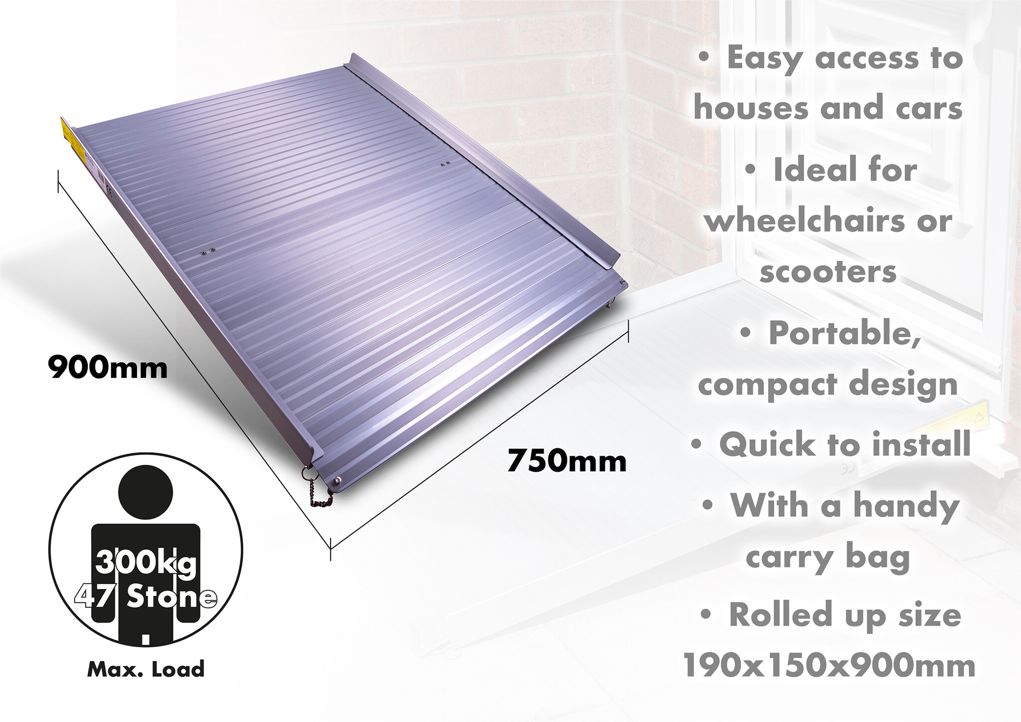 Oprolbare aluminium oprijplaat