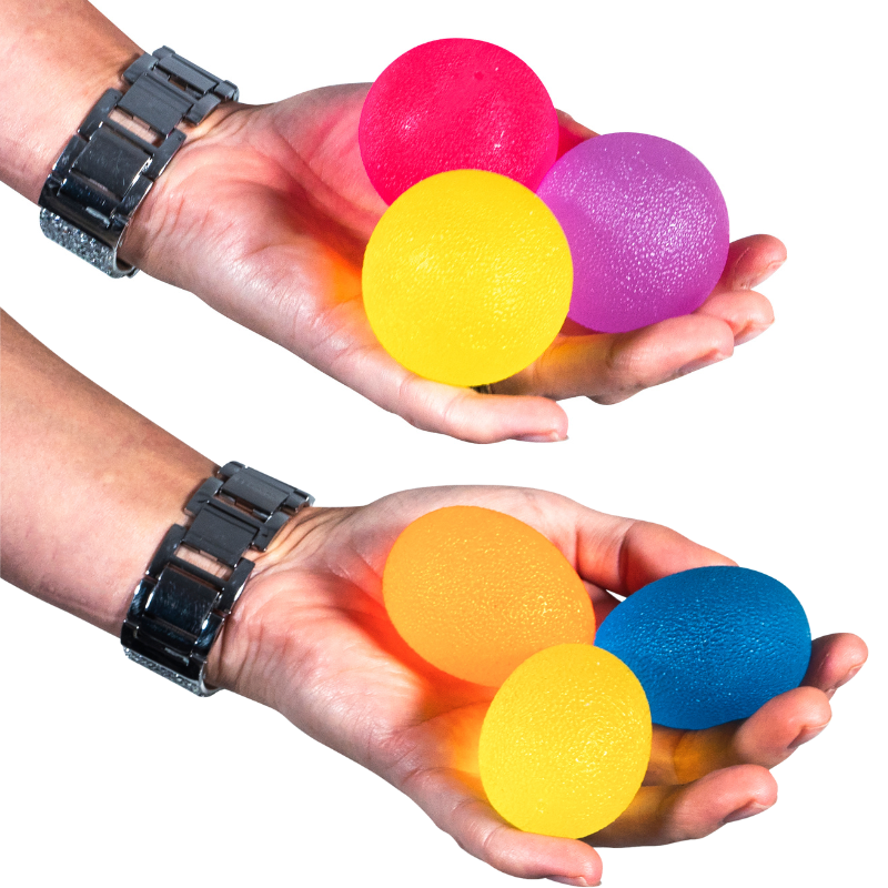 Balles anti-stress pour exercices des mains, lot de 3 - Soins à Domicile  Webshop