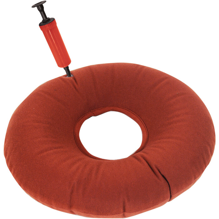Inflatable ring cushion for pressure relief
