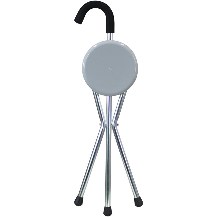 Foldable sitting chair walking stick