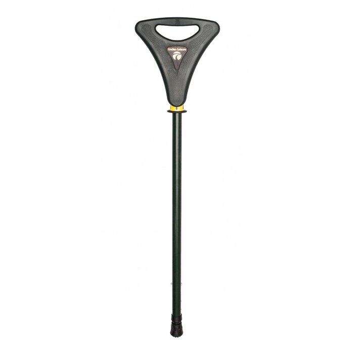Fixed height walking stick with folding seat