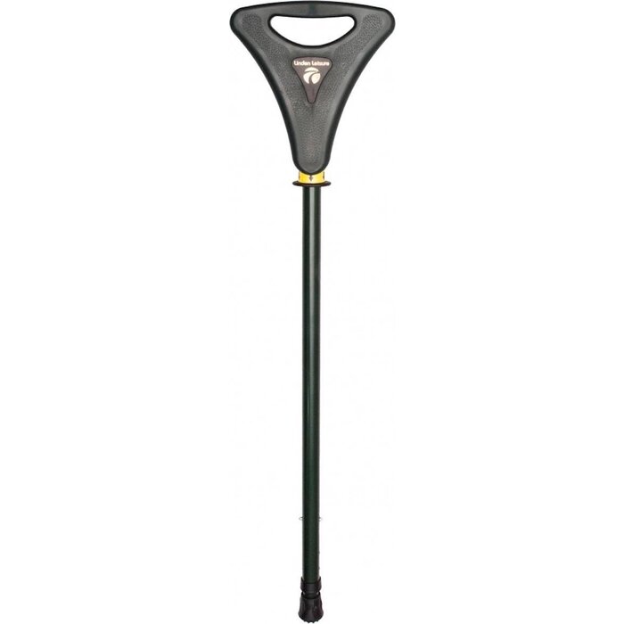 Fixed height walking stick with folding seat