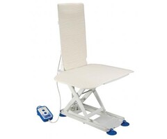 Élévateur de bain électrique avec volets latéraux, blanc.