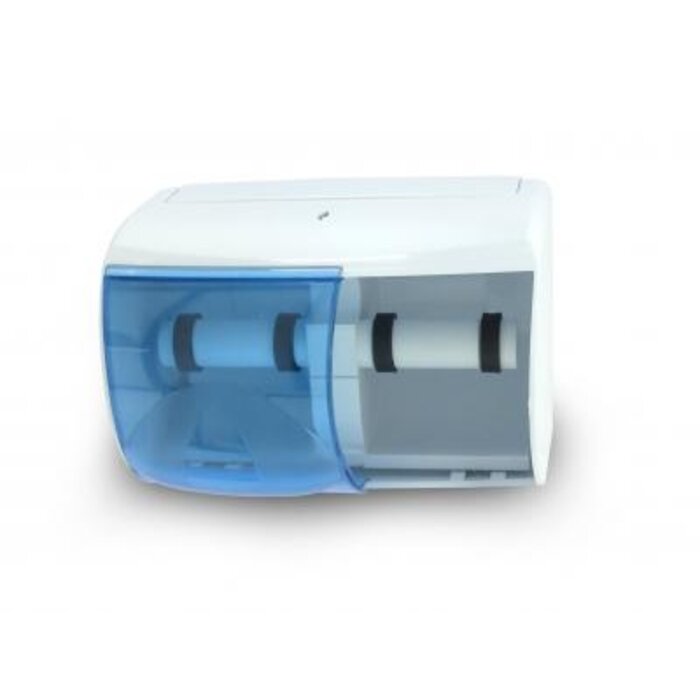 Double séparateur horizontal en plastique pour papier toilette.