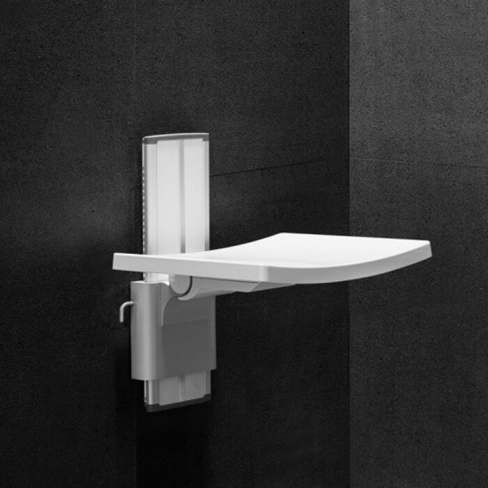 Design shower seat, height adjustable, chrome-plated