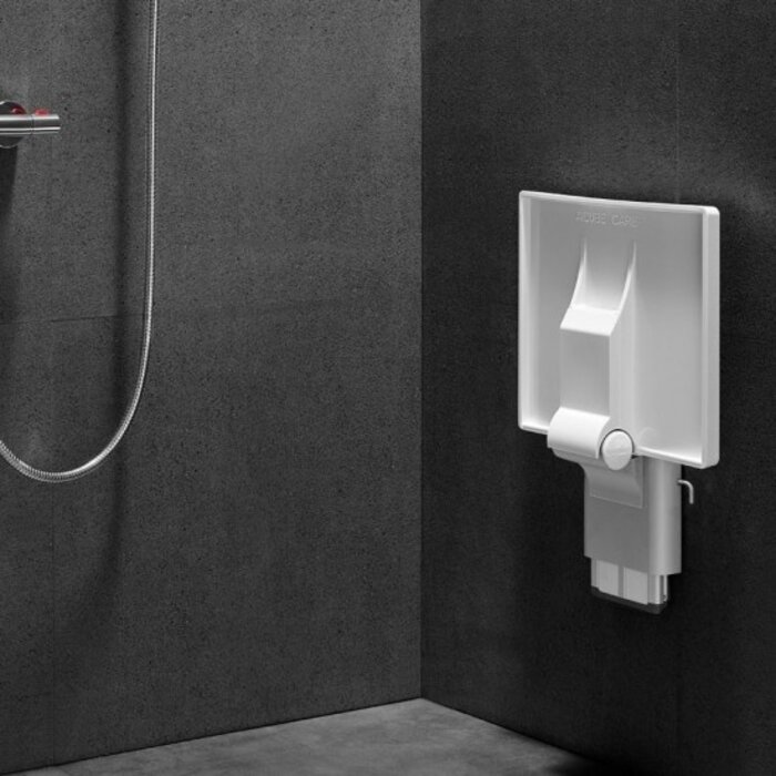 Design shower seat, height adjustable, chrome-plated