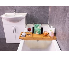 Bed- en badtafel met uitschuifbare zijkanten en poten