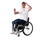 Klassieke rolstoelshort - kobaltblauw
