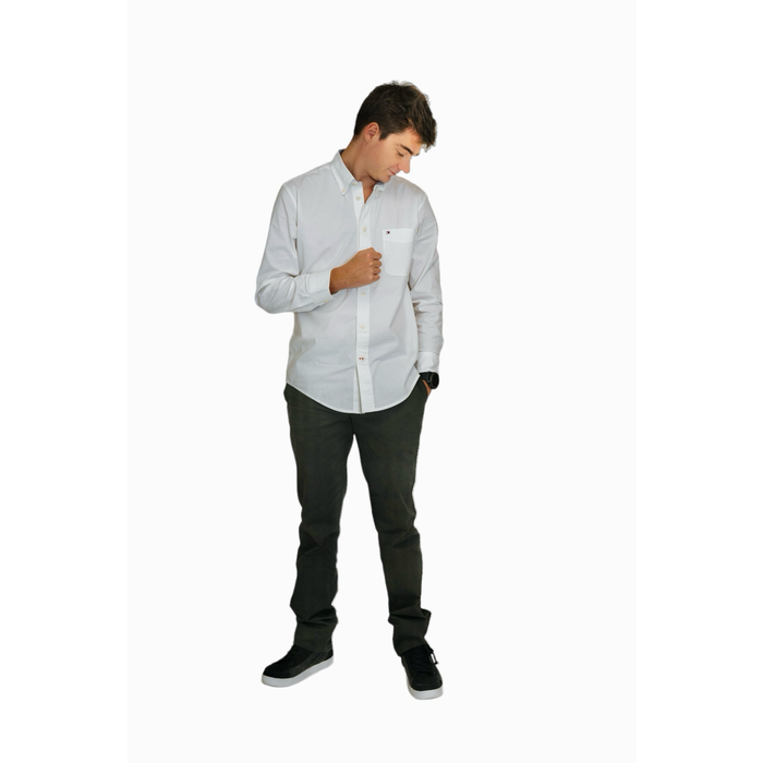 Trousers with elastic - dark green cotton