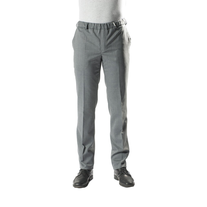 Trousers with elastic - gray wool
