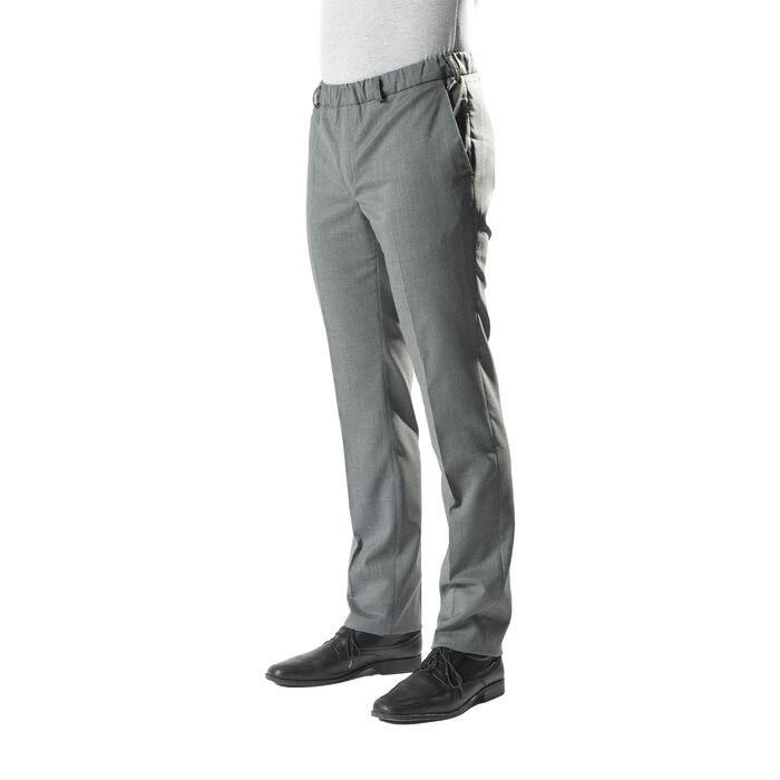 Trousers with elastic - gray wool