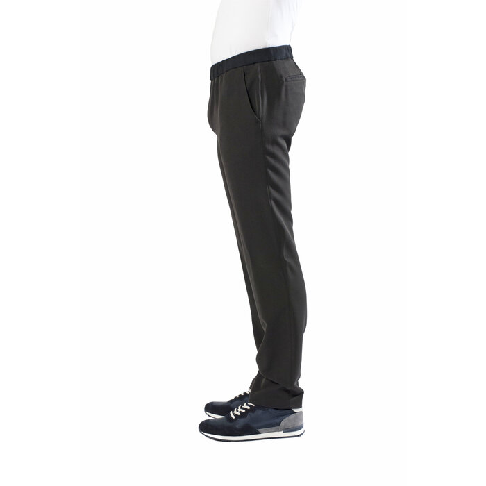 Pants with elastic - black wool