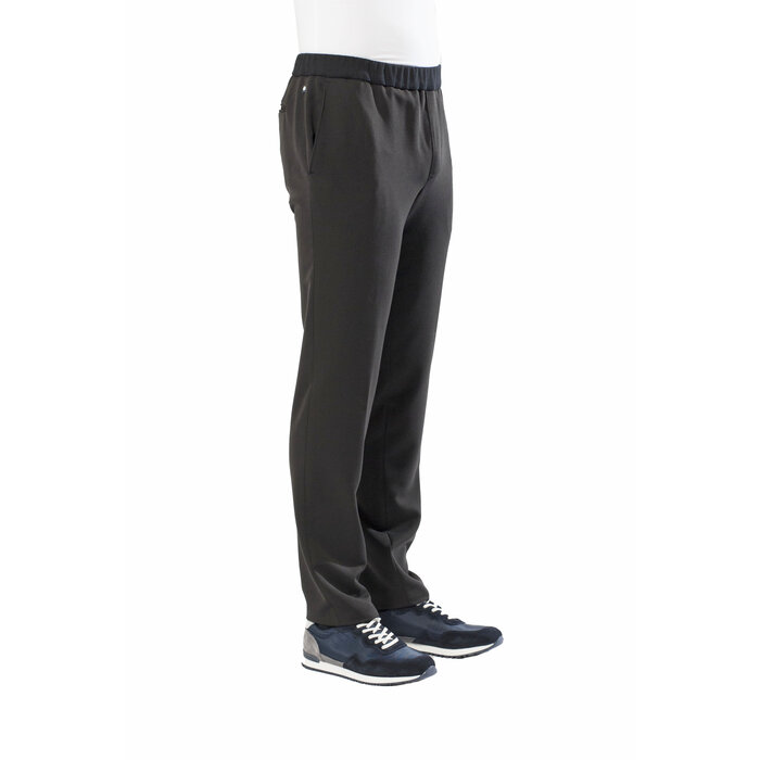 Pants with elastic - black wool