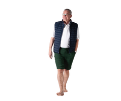 Shorts with elastic - green linen