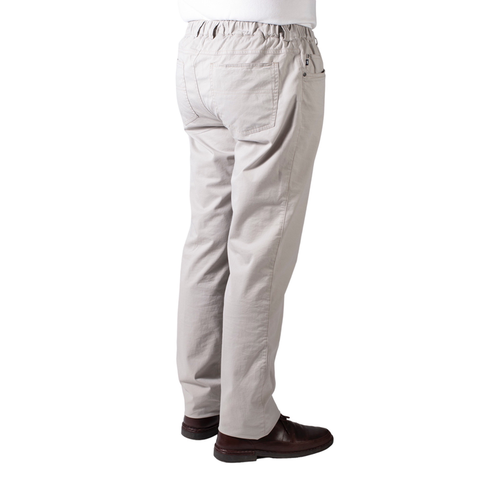 5 pocket pants with elastic - sand color cotton